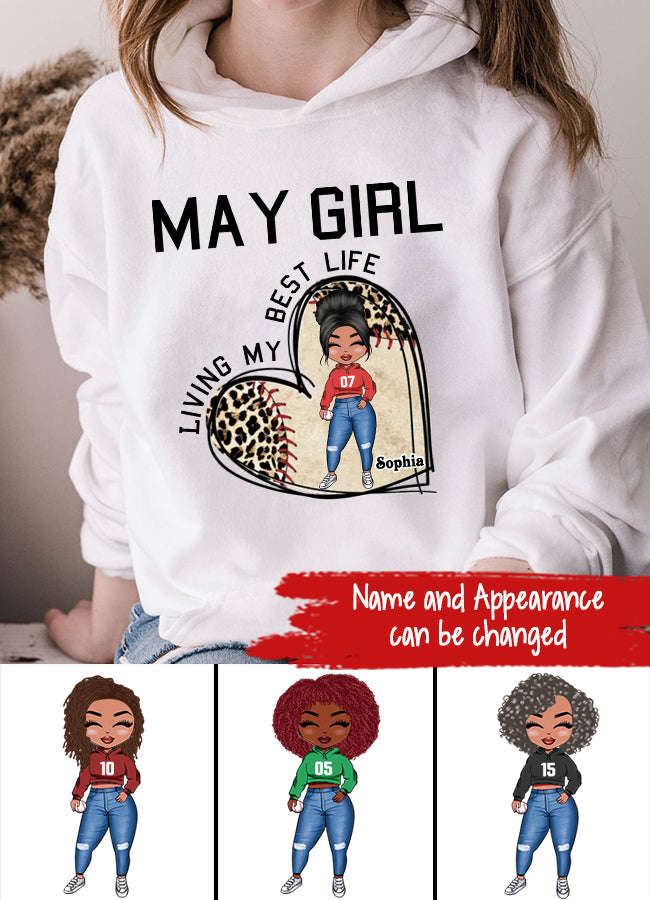 May Birthday Shirt - Custom Queens Born in May Baseball Lover Gift