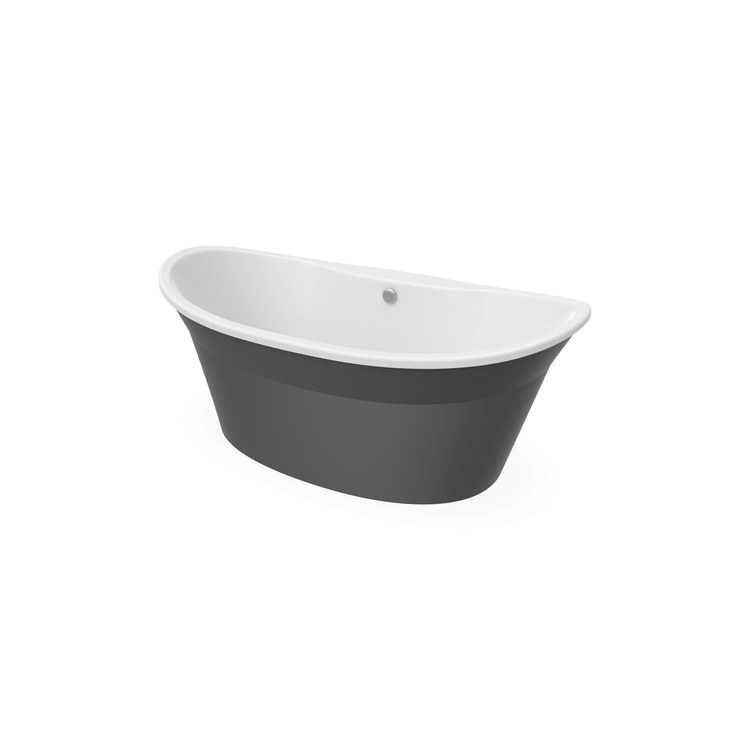 Freestanding Tub Orchestra 66 x 36 x 26-5/8 Inch 2 Piece Center Drain Thunder Gray Oval