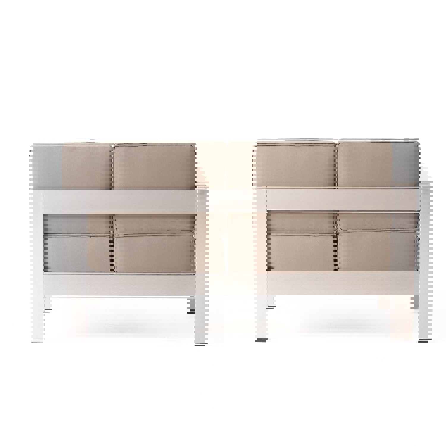 Outdoor Estate Collection with Fire Pit and Tempered Glass Top Dining Table - NH020703