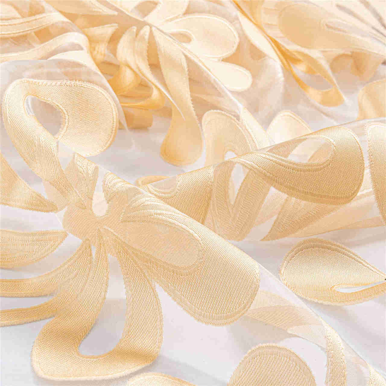 Sheer Curtain Panel Gold Window Treatments - Dolce Mela - Brussels 60x100H