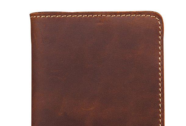 Vintage Leather Slim Men's Travel Bifold Passport Wallet