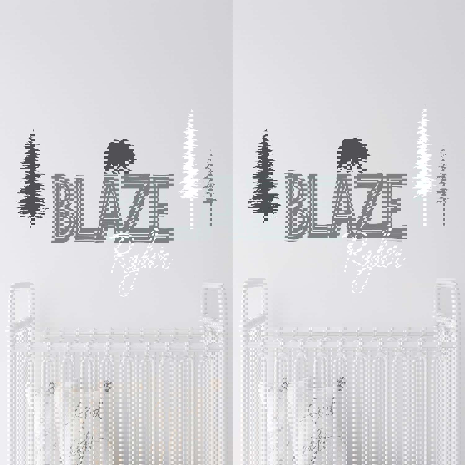 Personalized Name Forest Wall Decal - Animal Forest Wall Decal - Forest Sticker