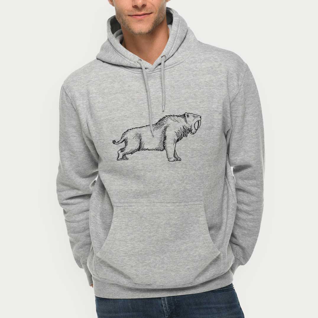 Saber-toothed Tiger - Smilodon - Mid-Weight Unisex Premium Blend Hoodie