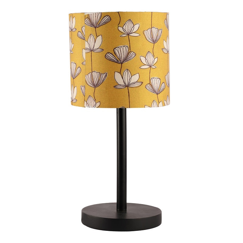 BTR CRAFTS Raven Black Metal Table Lamp with Premium Color Shade (Pack of 2)