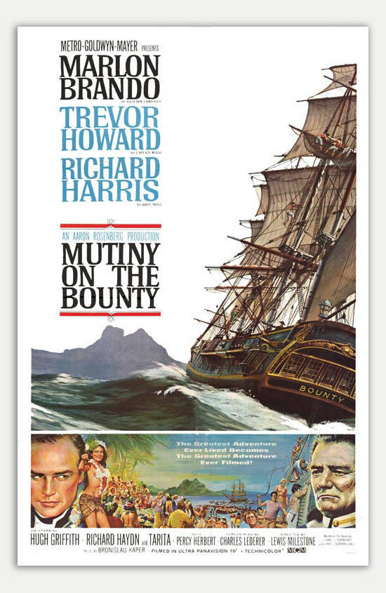 Mutiny on the Bounty - 11 x 17 Movie Poster (1962 Reprint)