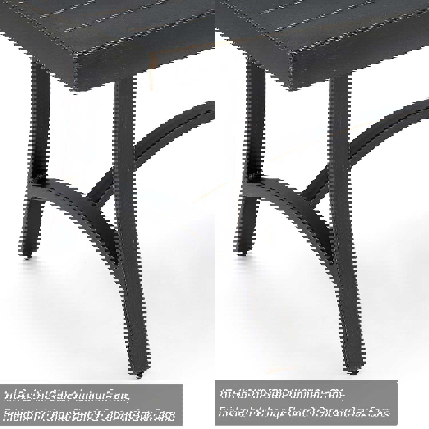 Premium Outdoor/Indoor Aluminum Coffee Table with Half Arc Base