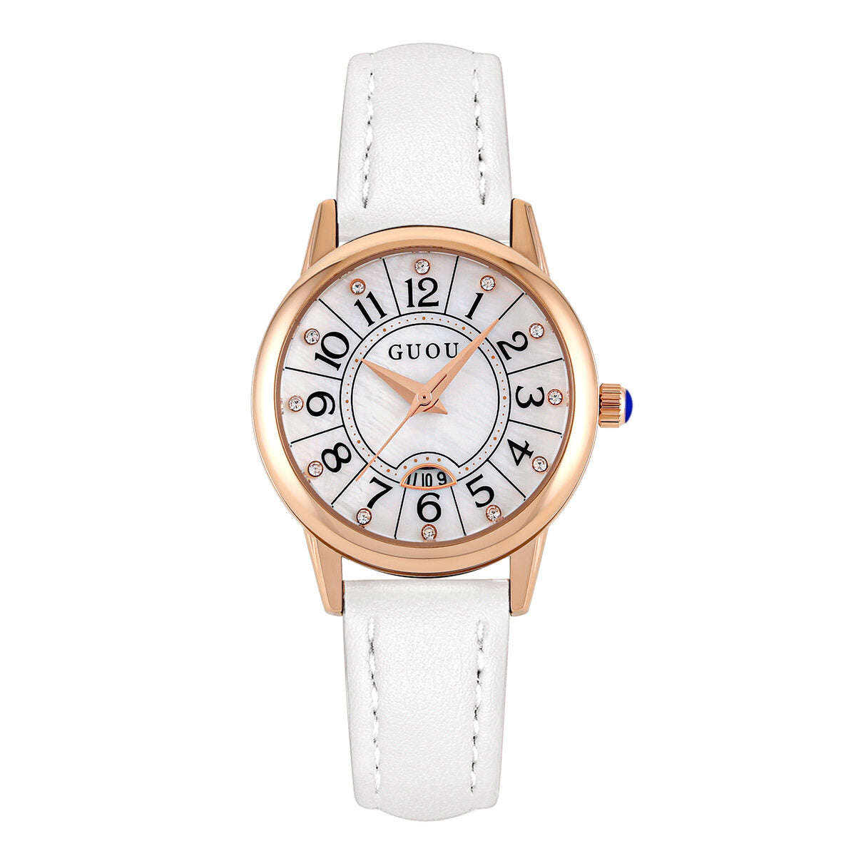 Guou 6044 Women's Fashion Watch - Large Dial, Quartz Movement, Waterproof