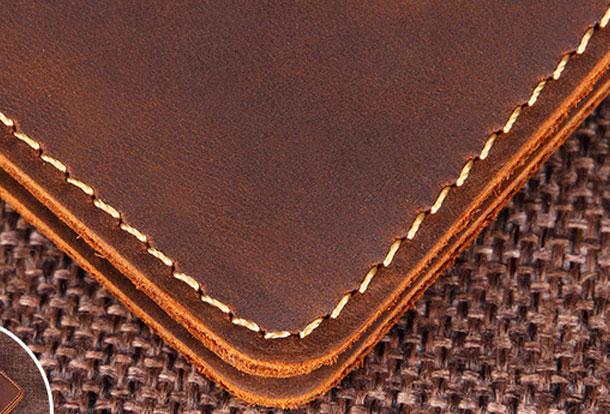 Vintage Leather Slim Men's Travel Bifold Passport Wallet