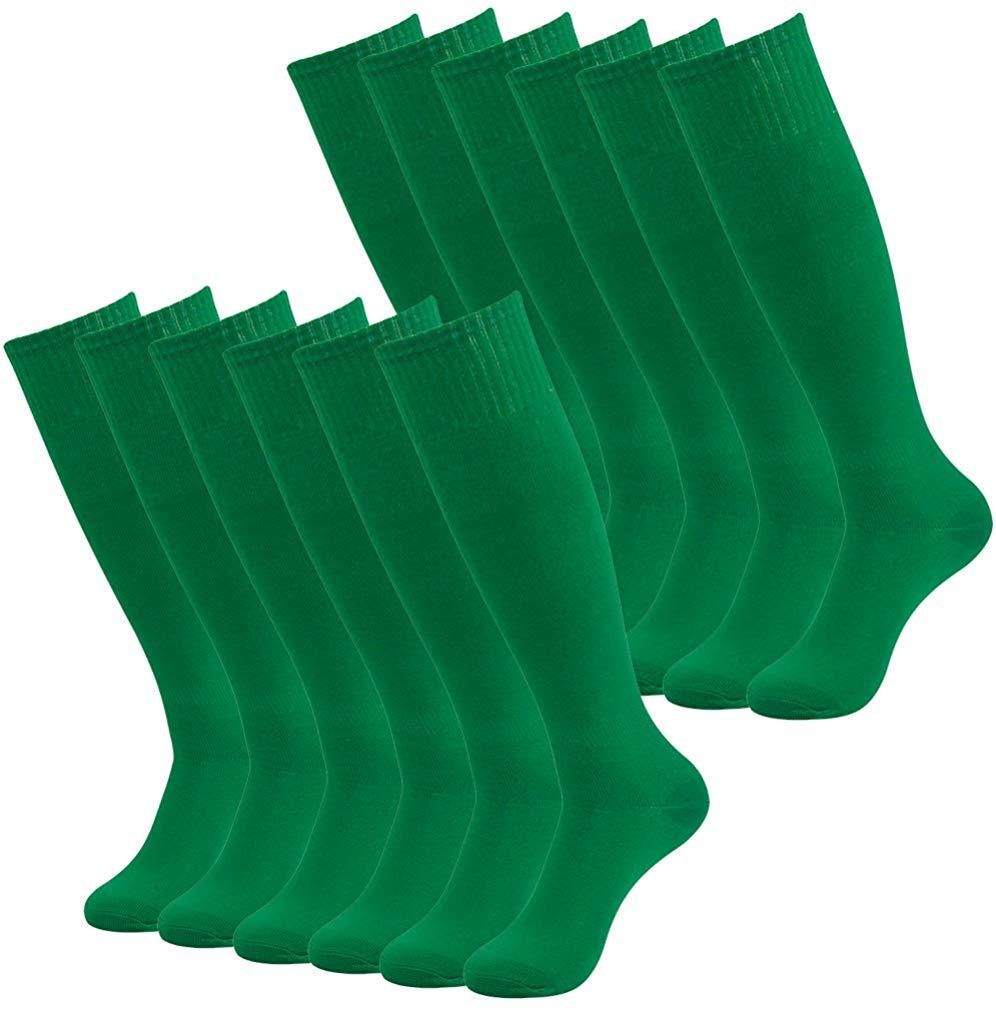 RTZAT Unisex Solid Knee High Soccer Socks - 2,6,12 Pairs Pack