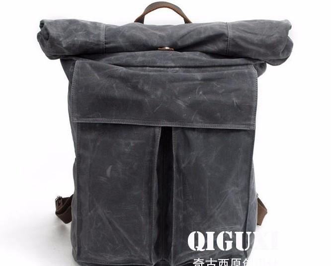 Badass Waxed Canvas Mens Travel Backpack - Durable Hiking & Laptop Backpack