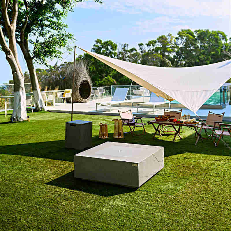 Elementi Capertee Square Concrete Fire Pit Table - OFG411SG