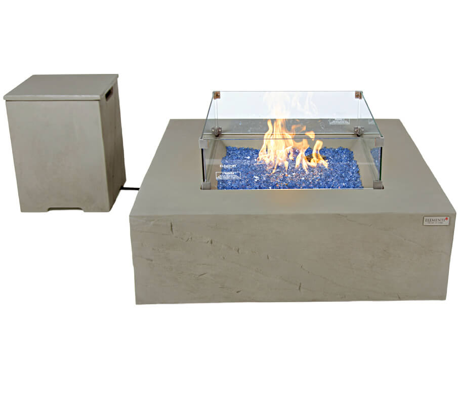 Elementi Capertee Square Concrete Fire Pit Table - OFG411SG