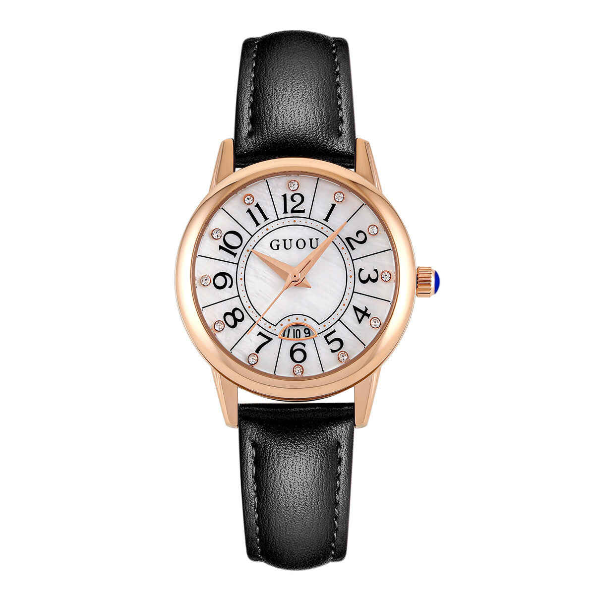 Guou 6044 Women's Fashion Watch - Large Dial, Quartz Movement, Waterproof