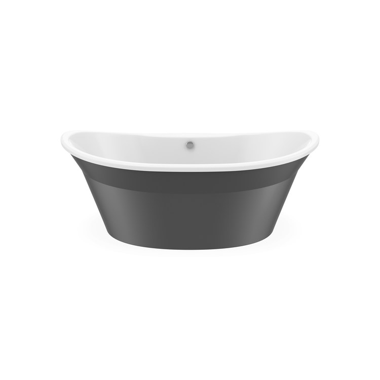 Freestanding Tub Orchestra 66 x 36 x 26-5/8 Inch 2 Piece Center Drain Thunder Gray Oval