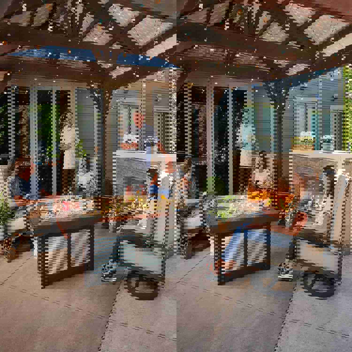 Denali Brew Linear Gas Fire Pit Table