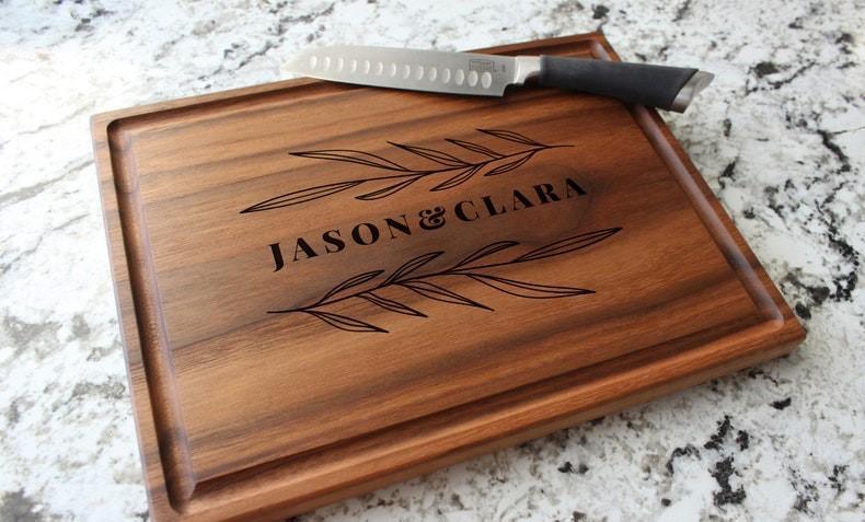 5 Year Anniversary Wooden Gift - Handmade Solid Hardwood Cutting Board