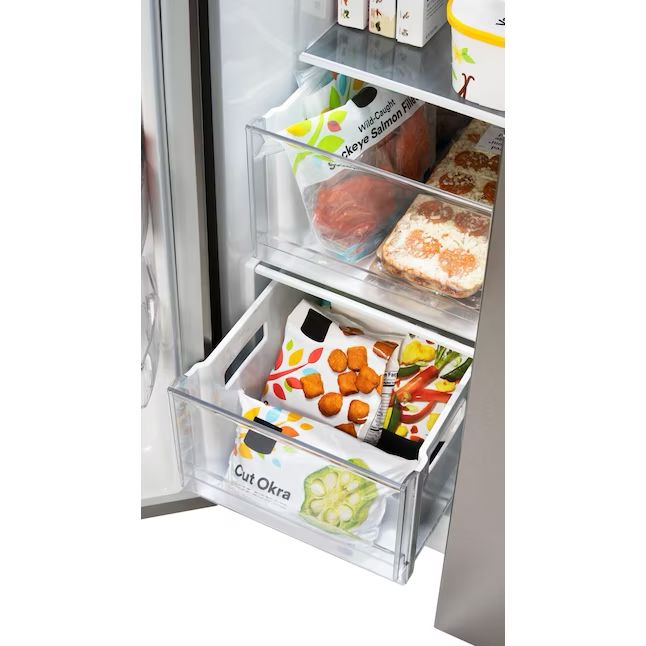 LG 27.6-cu ft Side-by-Side Refrigerator with Ice Maker and Water Dispenser (Printproof Stainless Steel)