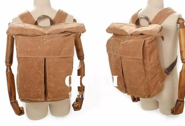 Badass Waxed Canvas Mens Travel Backpack - Durable Hiking & Laptop Backpack