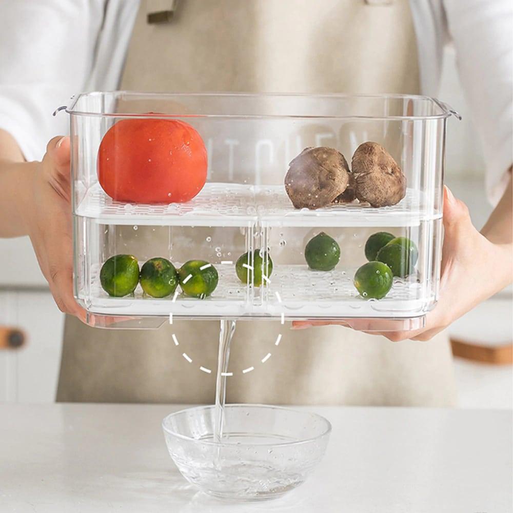 Transparent Refrigerator Food Storage Containers with Lids - Multiple Sizes