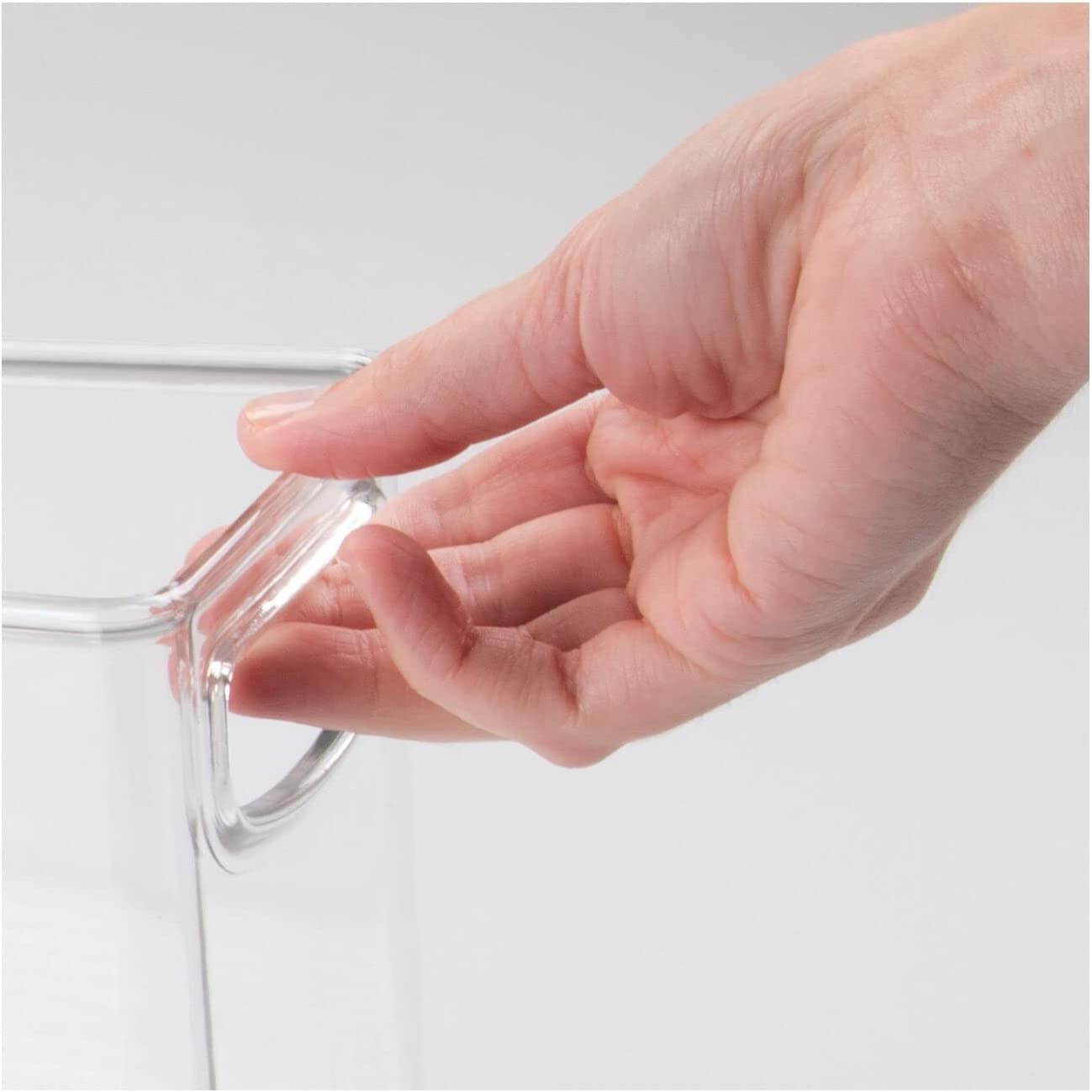 mDesign Plastic Bathroom Organizer - Storage Bin with Handles for Vanity, Cupboard, or Closet - 2 Pack - Clear