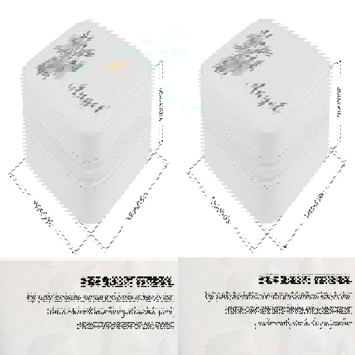 Custom Name Multicolor Flower Jewelry Storage Box - Personalized Travel Jewelry Case for Women