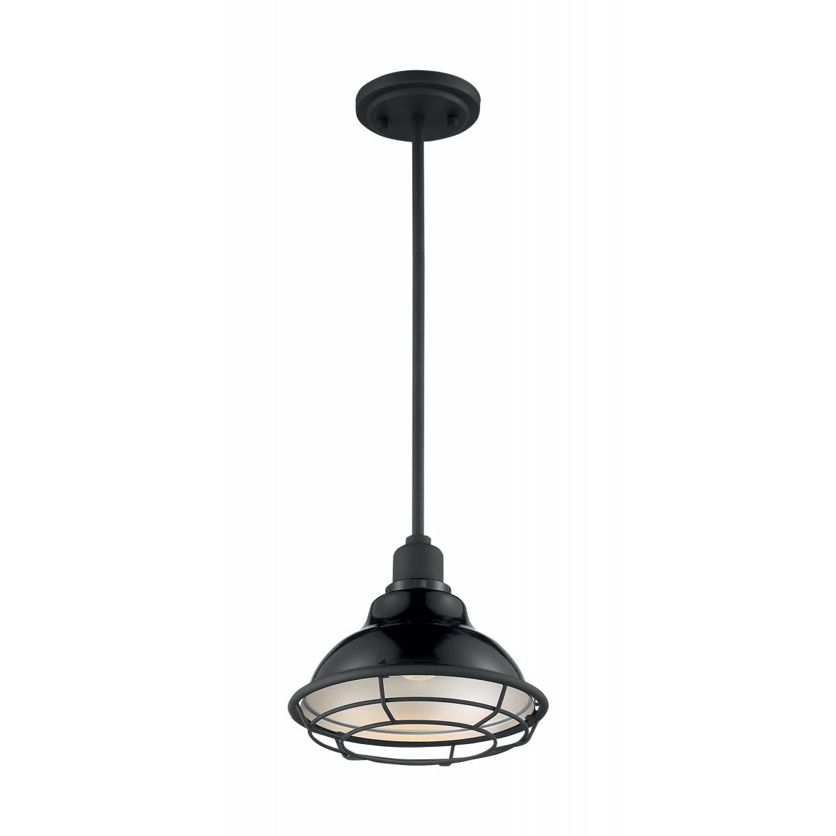 Newbridge 1LT Small Pendant - Black and Silver Finish