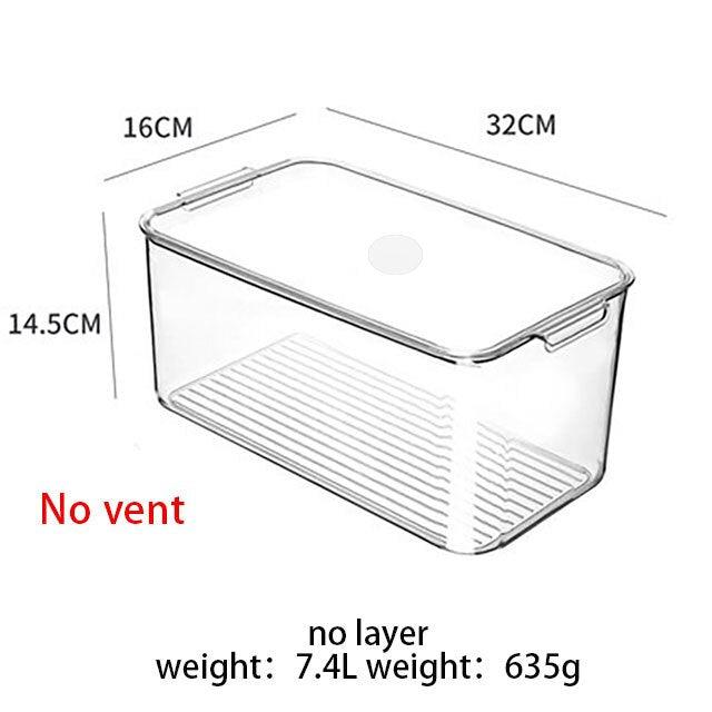 Transparent Refrigerator Food Storage Containers with Lids - Multiple Sizes