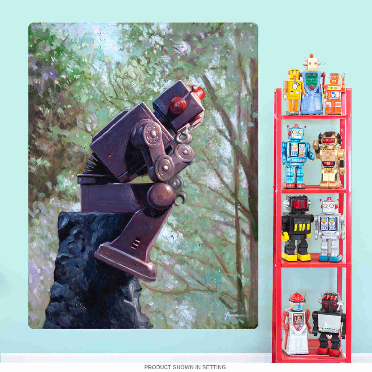 Robot Thinker Rodin Style Collator Wall Decal