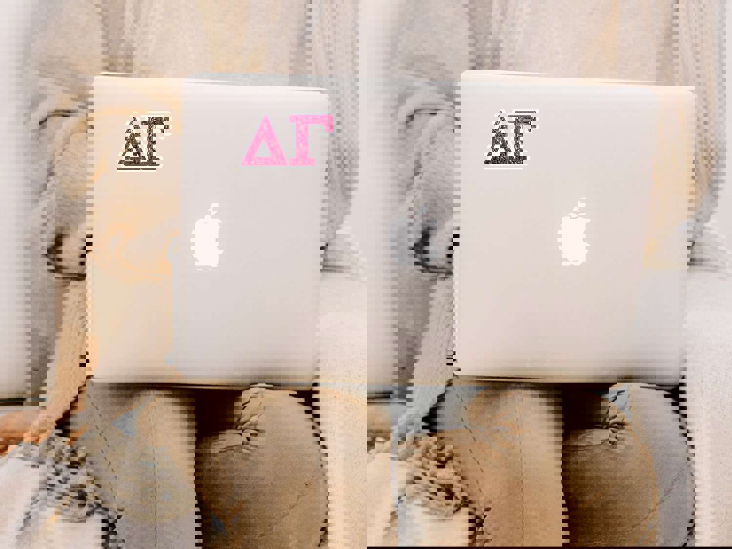 Delta Gamma Sticker - Vinyl Sticker - Pink Sequin Sorority Sticker - Sorority Letters Sticker Decal