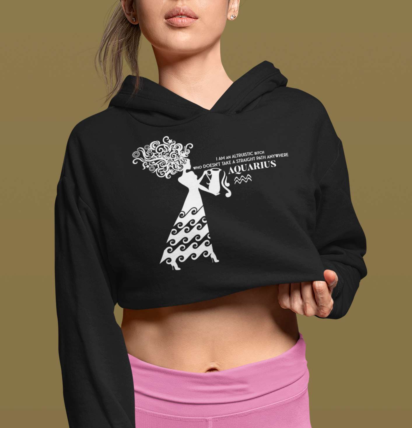 Crop Hoodie - Aquarius