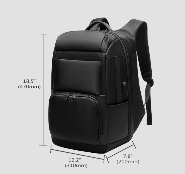 Men's Travel Backpack with Anti-Theft Design, Large Capacity, USB Charging & Waterproof