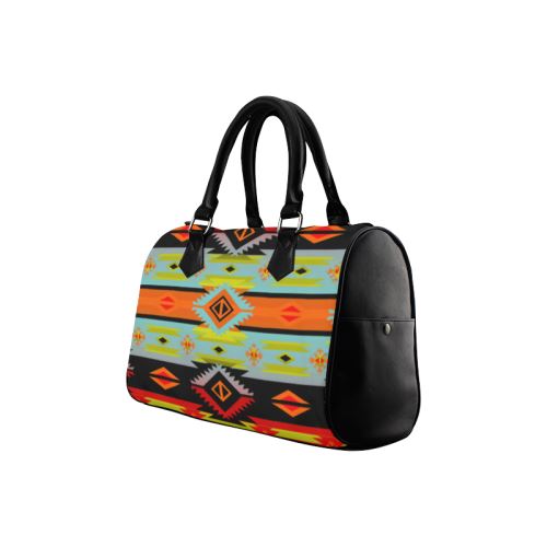 Adobe Kiva Boston Handbag - Stylish Canvas & PU Leather Tote for Women