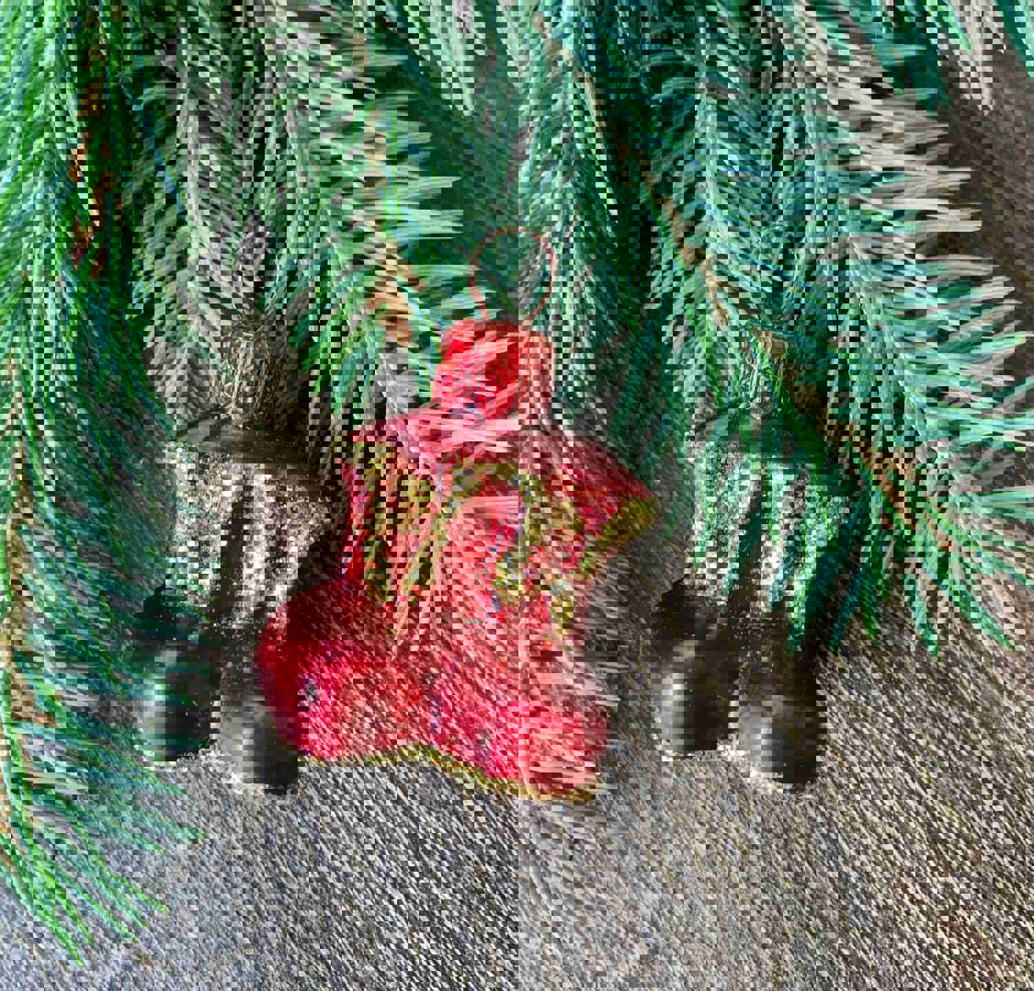 Handmade Boots Christmas Glass Ornament - Vintage Holiday Decoration