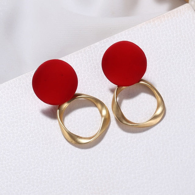 Acrylic Hoop Earrings for Women - Fashionable Retro Twist Stud Earrings