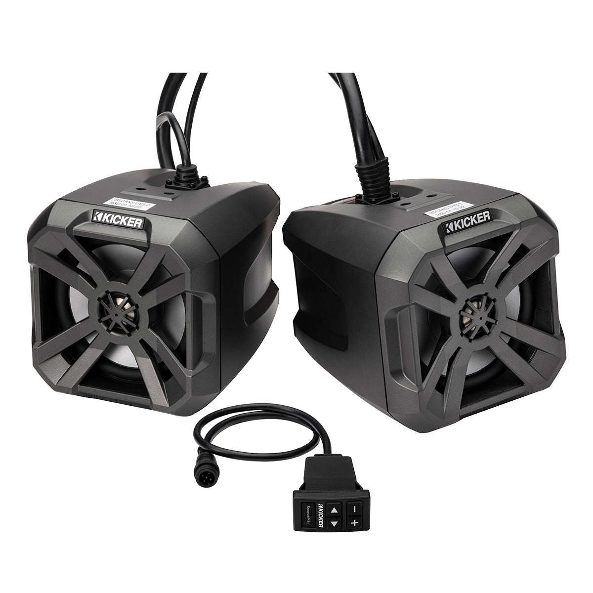Kicker 48BTCAN65 PowerCan 6.5 Waterproof Bluetooth Speakers with LED Lighting & Wired Remote - Pair