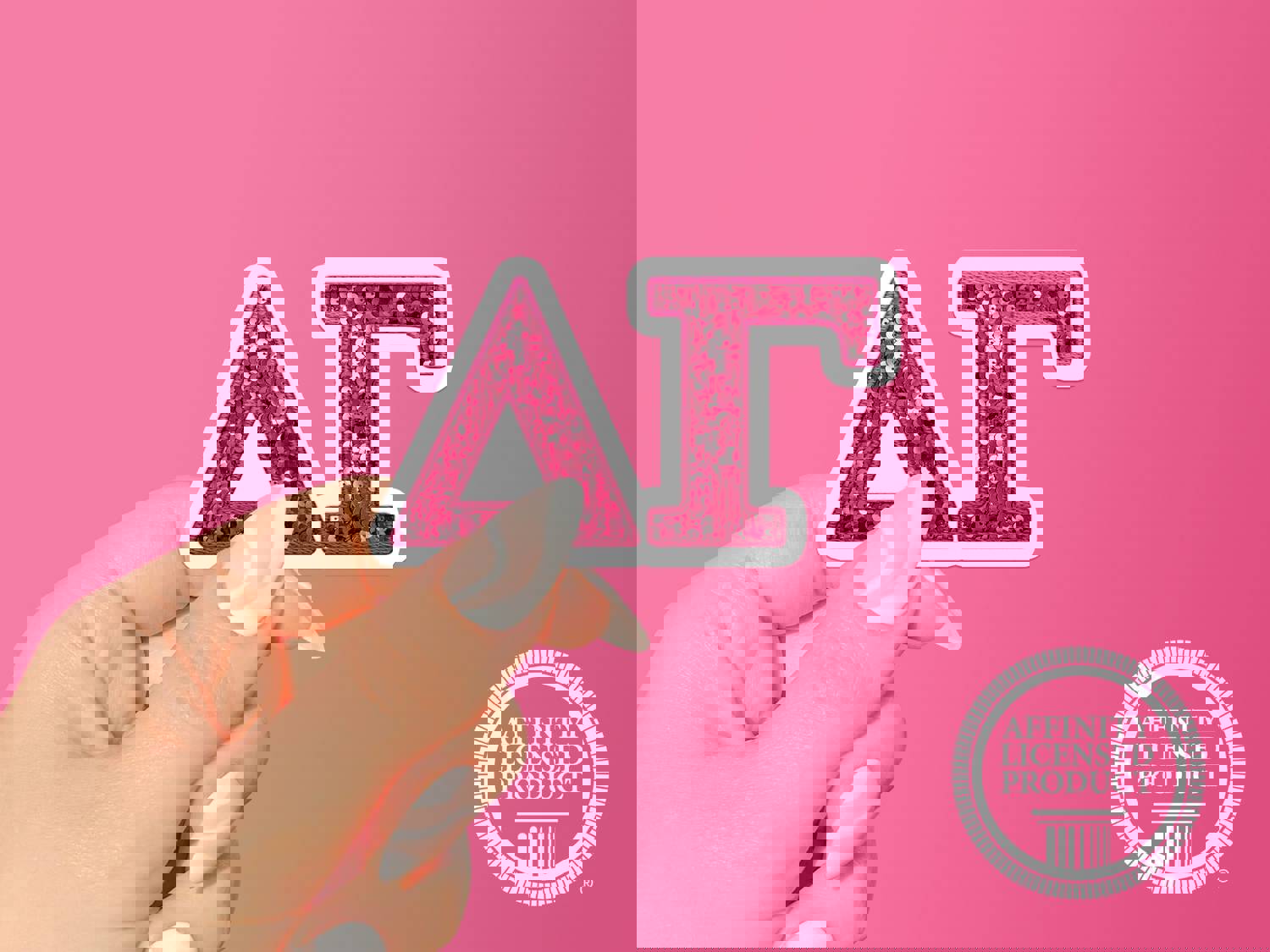 Delta Gamma Sticker - Vinyl Sticker - Pink Sequin Sorority Sticker - Sorority Letters Sticker Decal