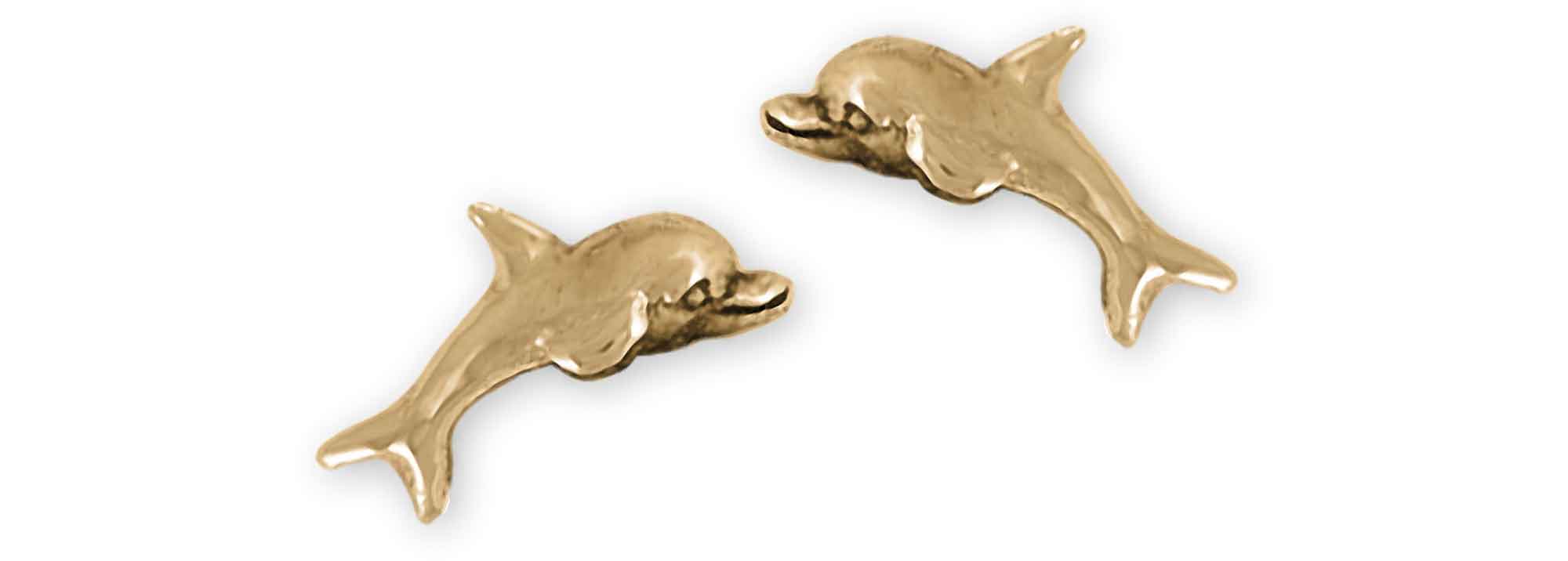Dolphin Jewelry 14k Yellow Gold Handmade Dolphin Earrings DPH1N-EG