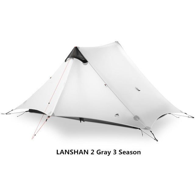 LanShan 2 3F UL GEAR Ultralight Camping Tent for 1-2 Persons, 3-4 Season, 15D Silnylon Rodless Design
