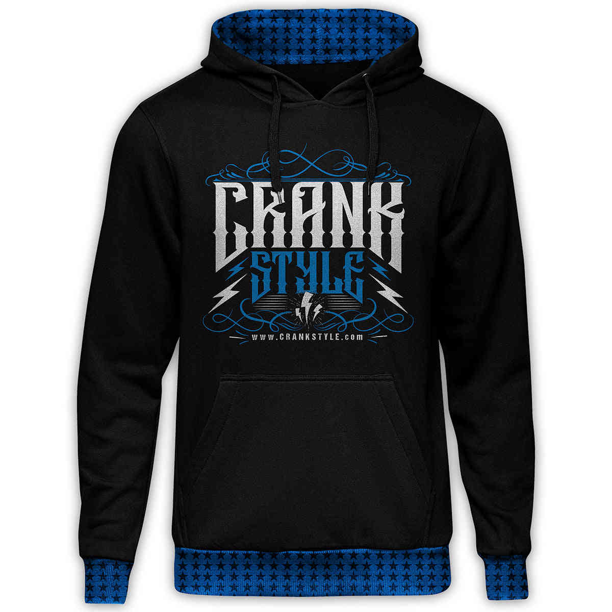 Crank Styles Vintage Black, Blue and White Hoodie
