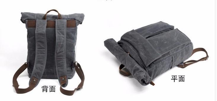 Badass Waxed Canvas Mens Travel Backpack - Durable Hiking & Laptop Backpack