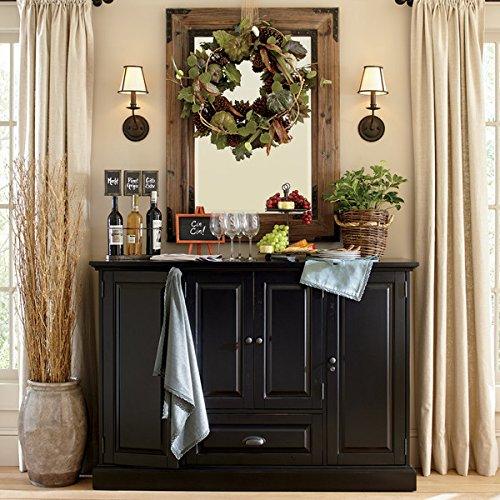 Leraze Metal Wine Bottle Holder with Chalkboard Signs - Holds 3 Bottles, Kitchen & Dining Decor