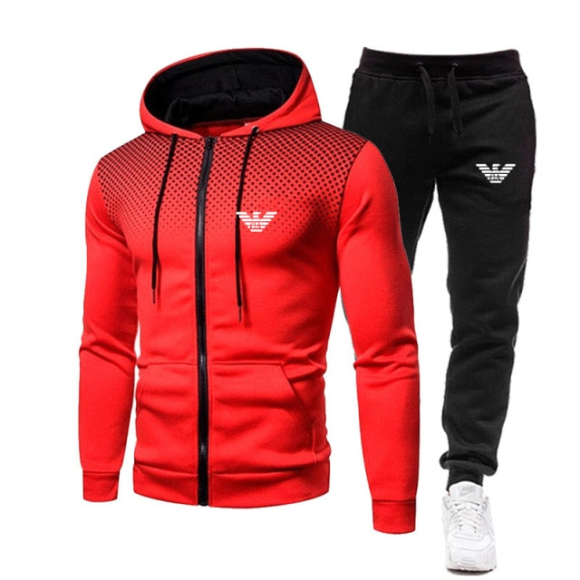 Men's Hoodie Suit Two-Piece Fitness Running Sportswear