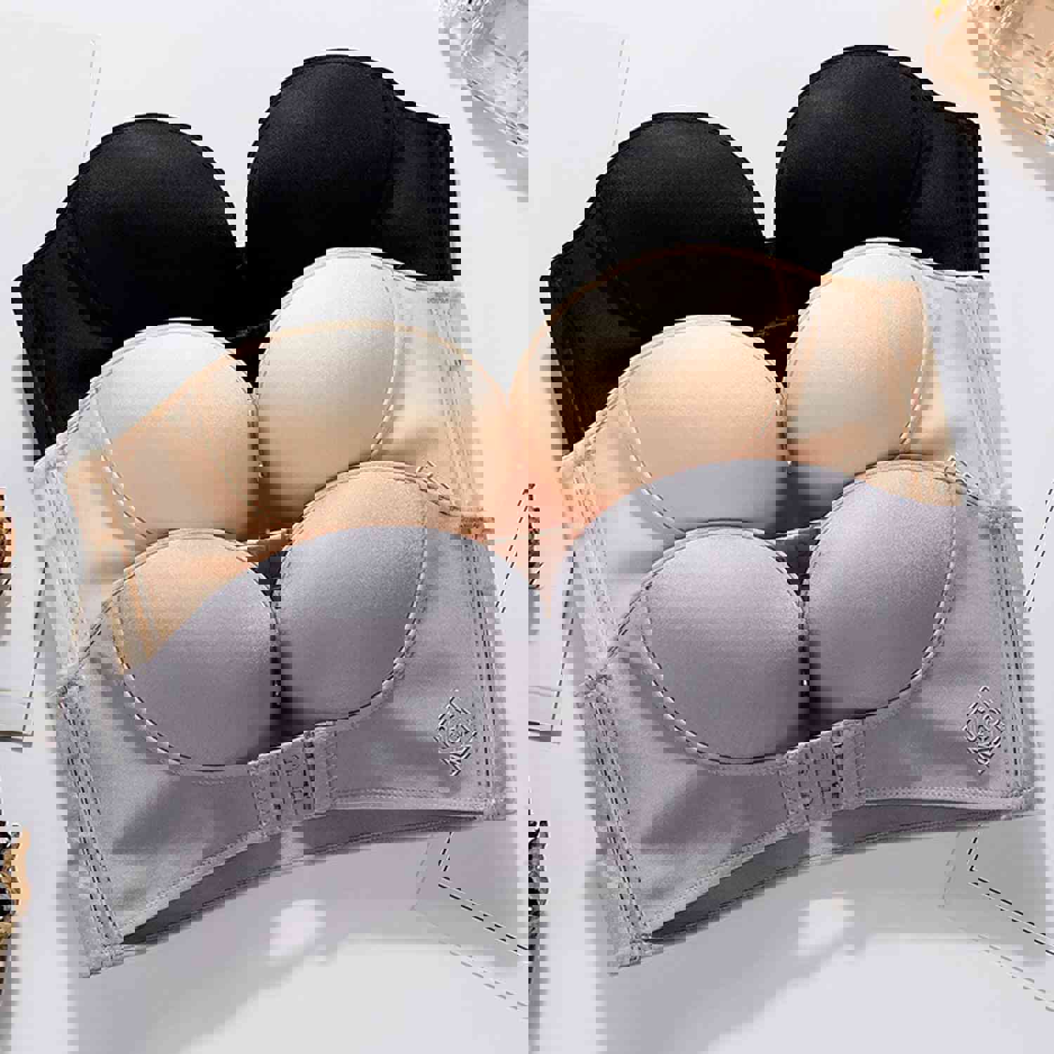 BETTYBRA® Invisible Strapless Super Push Up Bra - Buy One Get Two Free (Black)