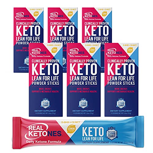 Real Ketones Prime D Exogenous Keto D BHB + MCT + Electrolytes - Lemon Twist Drink Mix Powder (60 Packets)