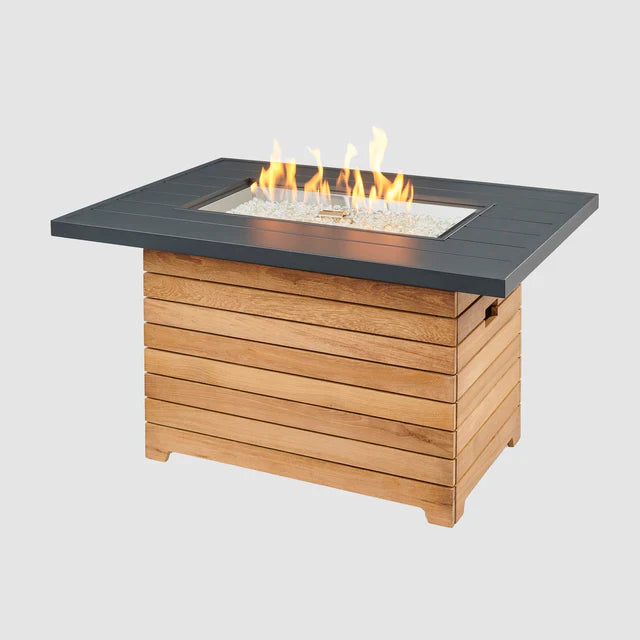 Outdoor Greatroom Company Darien Rectangular Gas Fire Pit Table with Aluminum Top