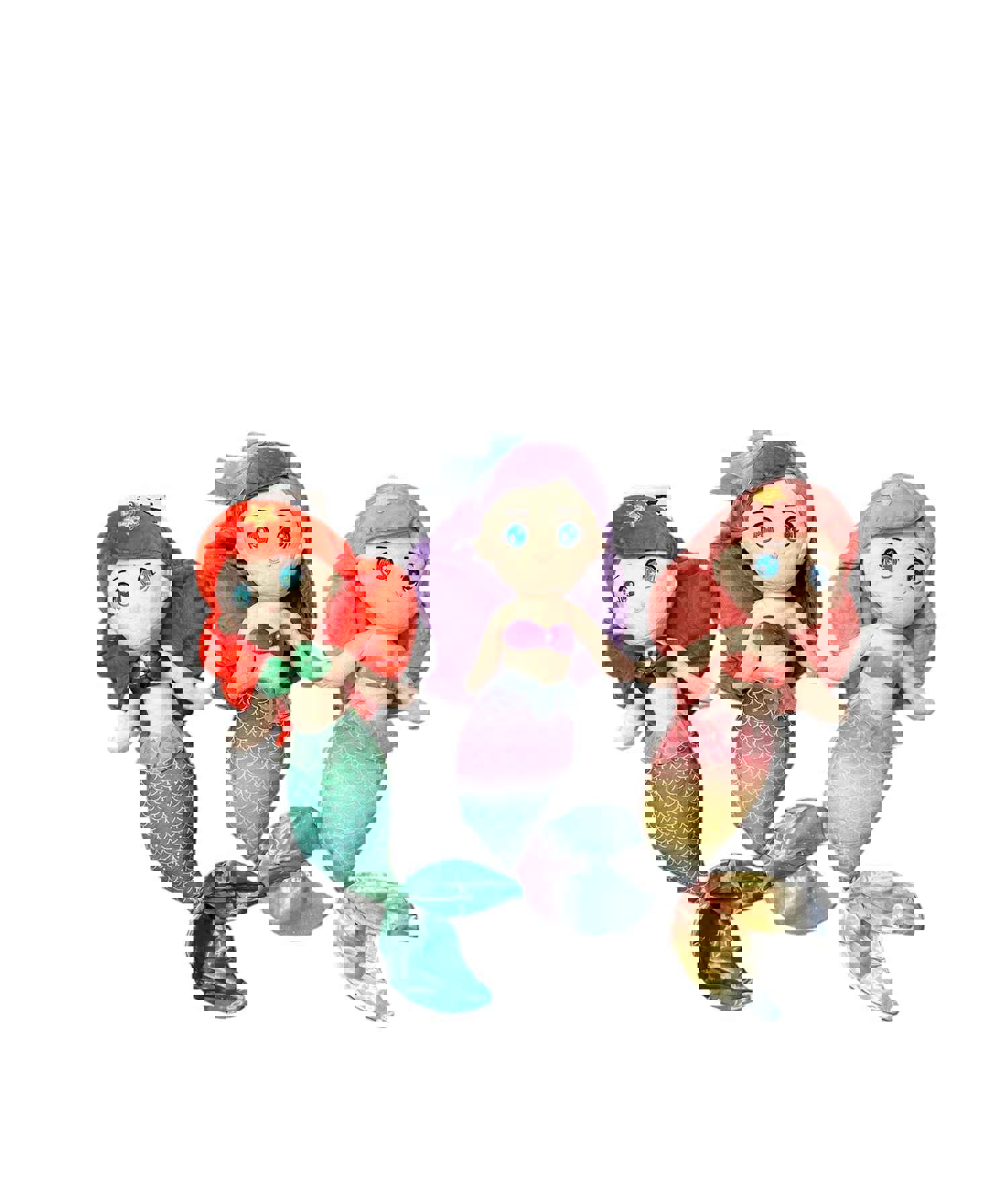 Soft Mini Plush Mermaid Princess Toy - 17 Inches, 3 Colors