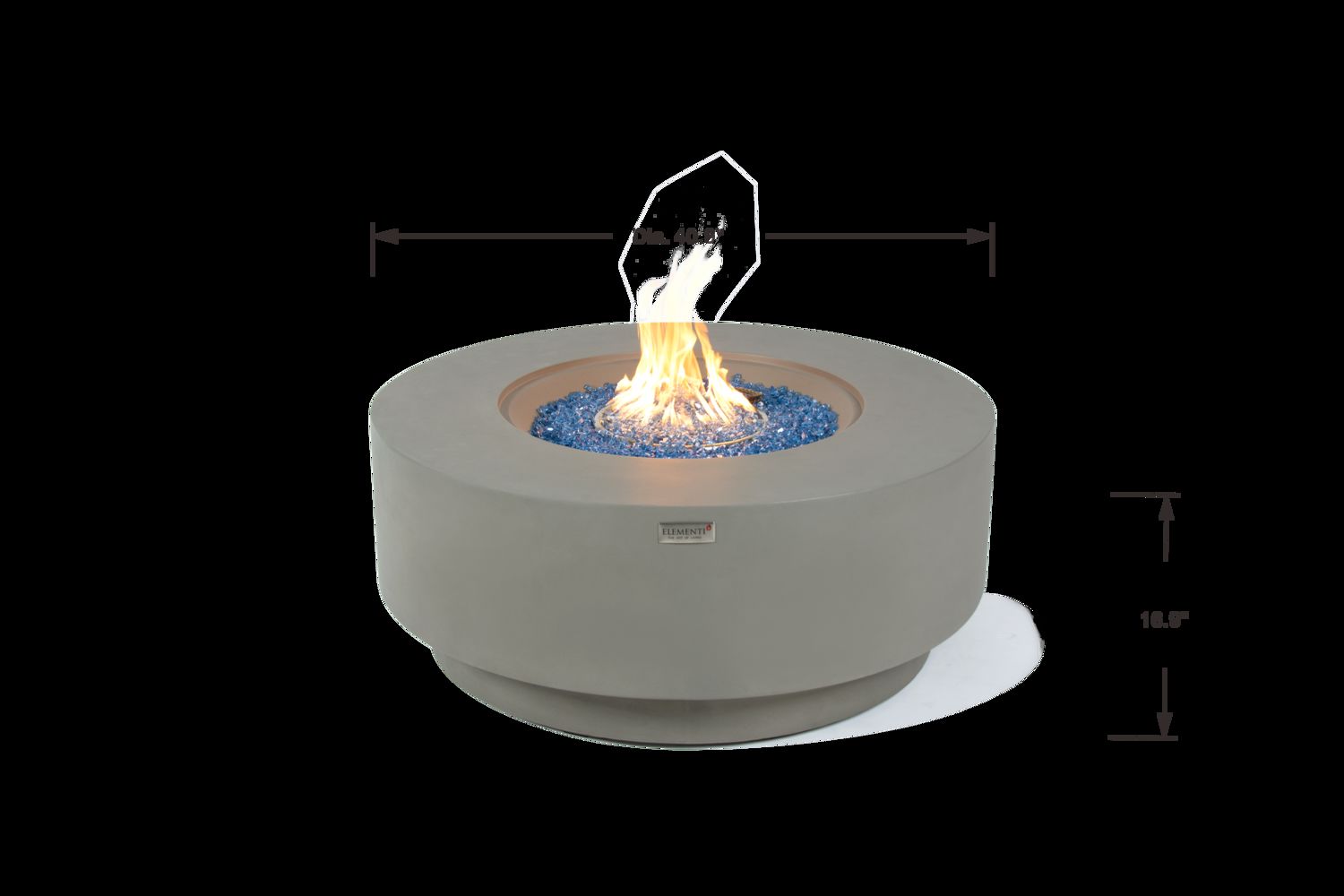 Colosseo Modern Smooth Concrete Round Fire Pit Table