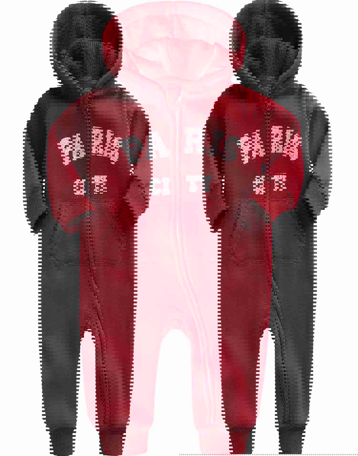 Paris Fleece Hoodie - Winter Warm Jumpsuit Romper for Babies