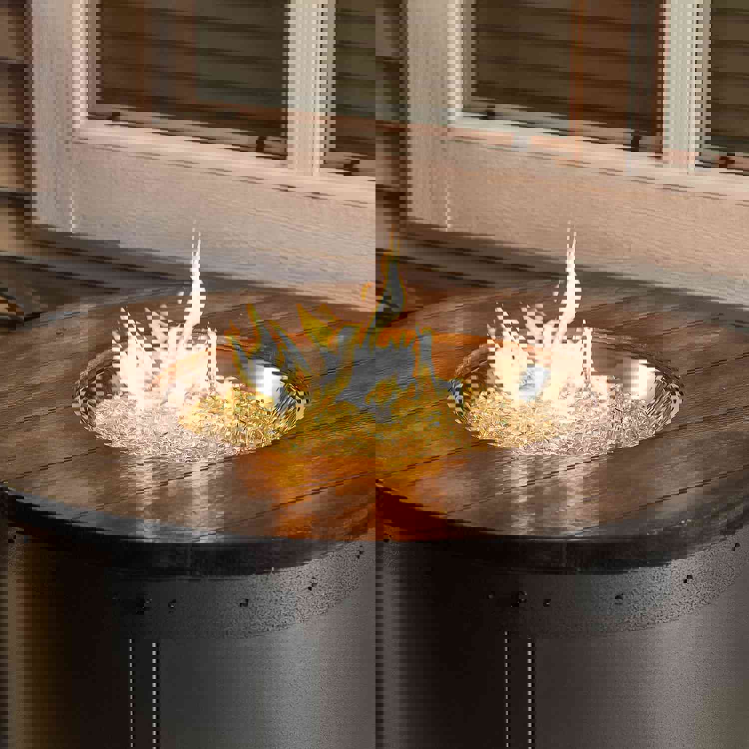 Edison Round Gas Fire Pit Table