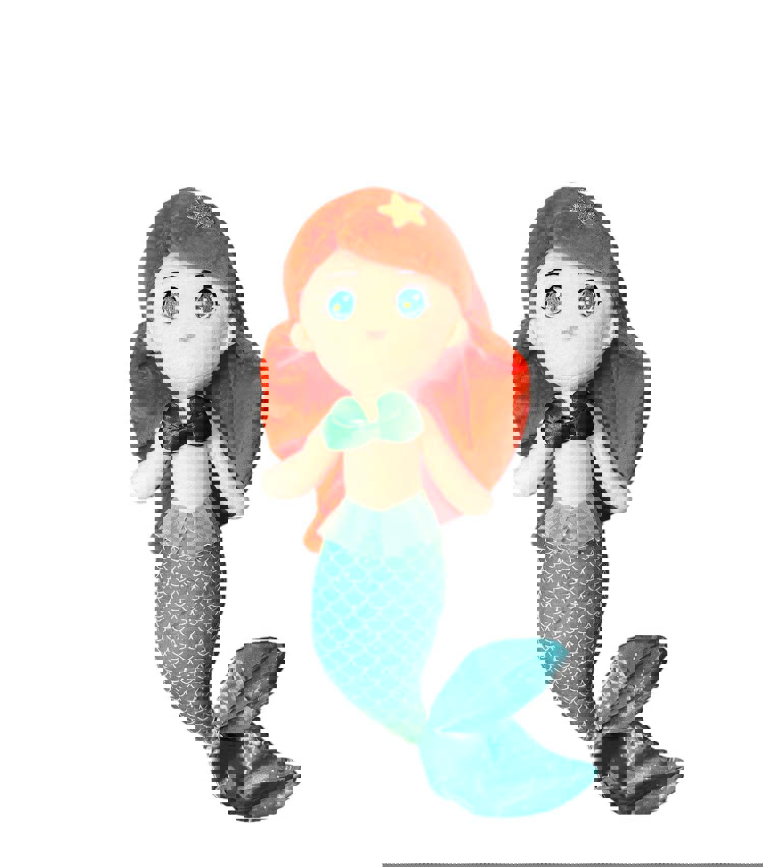 Soft Mini Plush Mermaid Princess Toy - 17 Inches, 3 Colors